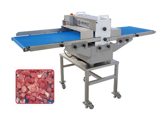 500 kg/h Máquina industrial de corte de carnes frescas, fígado de frango, cubo, diâmetro, com transportador