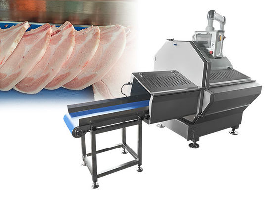 Máquina de cortar carne congelada horizontal grande com função de porção para cortar carne de porco e bacon