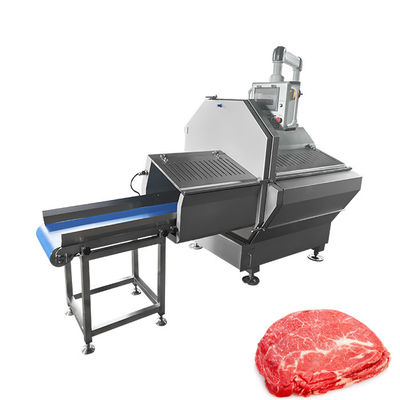 Máquinas de corte de fatias horizontais de porções de carne para carne de bovino congelada com lâmina de foice