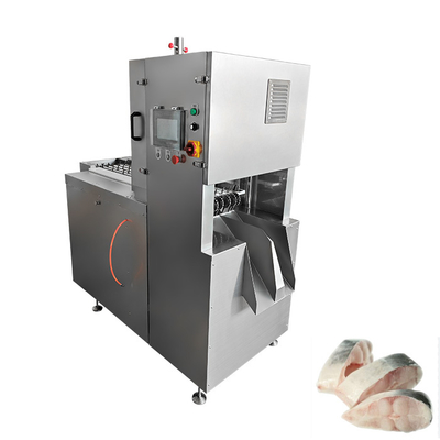 8PCS Blade Automatic Meat Band Saw Cutter e máquina de corte de peixe congelado com painel de controle táctil