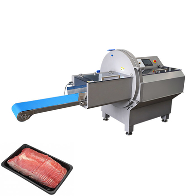 Máquina Industrial de Fatiar e Cortar Carne para Cortar Carne Congelada com Transportador de Saída