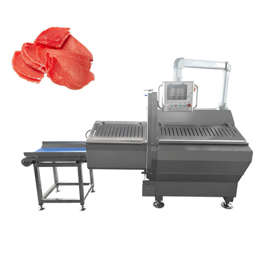 Fatiador Horizontal de Carne JY-36K com Esteira Transportadora de Saída para Fatiar Carne Bovina e Suína Congelada