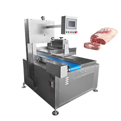 Auto Single-Cut Bandsaw Machine Cutting Frozen Meat into Beef Roll Cube Steak with 1-200mm Ajustable Cutting Thickness